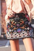  Embroidered Pompom Skirt