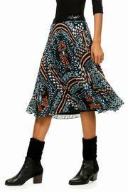  Pleated Print Skirt