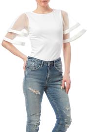  Mesh Sleeve Blouse