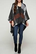  Sunset Plaid Poncho