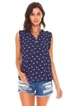  Foxy Navy Blouse