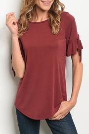 Wine Ruffle Top