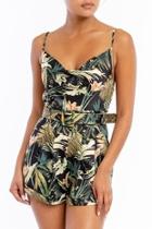  Tropical Belted Romper