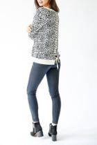 Leopard Cozy Pullover W Lace Up Back