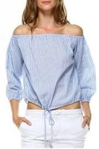  Striped Tie Knot Top