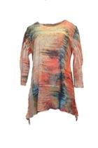  Orange Multicolored Top