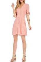  Mauve V Neck Dress
