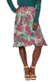  Bright Floral Midi Skirt