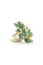  Emerald Cluster Ring