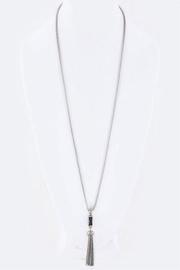  Baguette Cz & Tassel-necklace