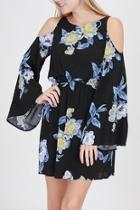  Cold-shoulder Bell-sleeve Dress