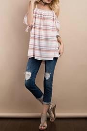  Cold Shoulder Crinkle Tunic