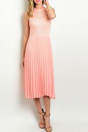  Peach Pleated Dress