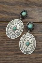  Natural-turquoise Concho Earrings