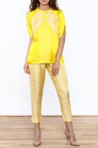  Floral Yellow Blouse