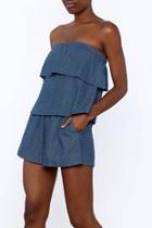 Textured Chambray Romper