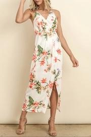  Floral Surplice Midi-dress
