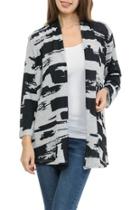  Abstract Open Cardigan