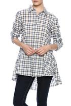  Plaid Ruffle Tunic