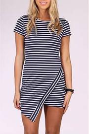  Stripe Asymmetrical Dress