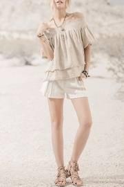  Beige Off Shoulder Top