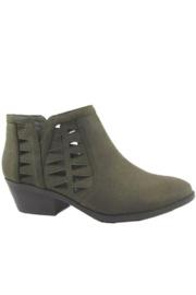  Olive Laser Cut Bootie