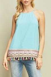  Embroidered Tassel-trim Tank