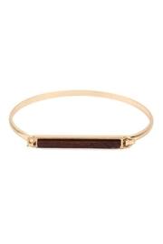 Metal-open-bracelet With-wood-bar