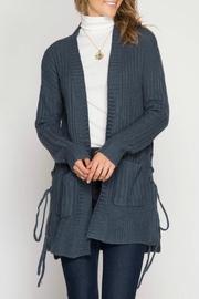  Lace-up Knit Cardigan