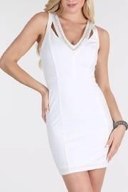  Beaded V Neck Dress