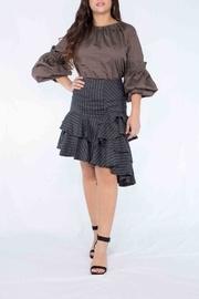  Pinstriped Ruffle Skirt