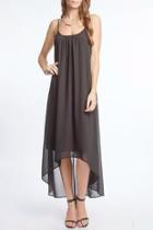  Black Chiffon Hi-lo Dress