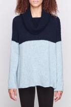  Colorblock Cowl Sweater