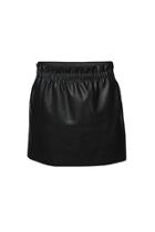 Ruched Leather Skirt