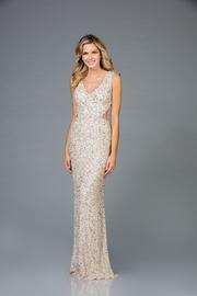  Sequin V-neck Gown