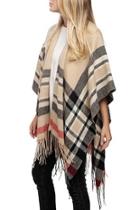  Checkered Pattern Ruana