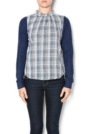  Plaid Mock Top
