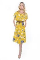  Mustard Midi Dress