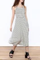  Grey Stripe Maxi Dress