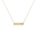  Gold-bar Monogram Necklace-n