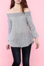  Grey Off-shoulder Top