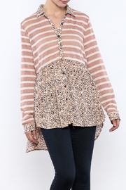  Stripes Flowers Ruffle Top
