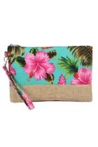  Tropical-print Wristlet-cosmetic-pouch