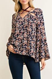  Floral Cutouts Blouse