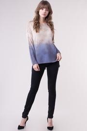  Beige-blue Dip-dye Top