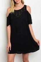  Black Shoulder Dress