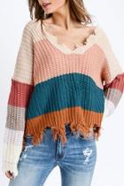  Multi Color Destroyed-sweater