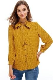  Mustard Tie Blouse