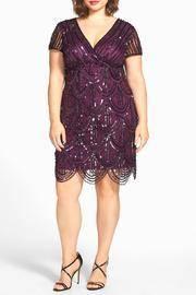  Plum Sequin Cocktail Dress