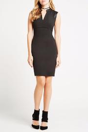  Faux Leather Trimmed Sheath